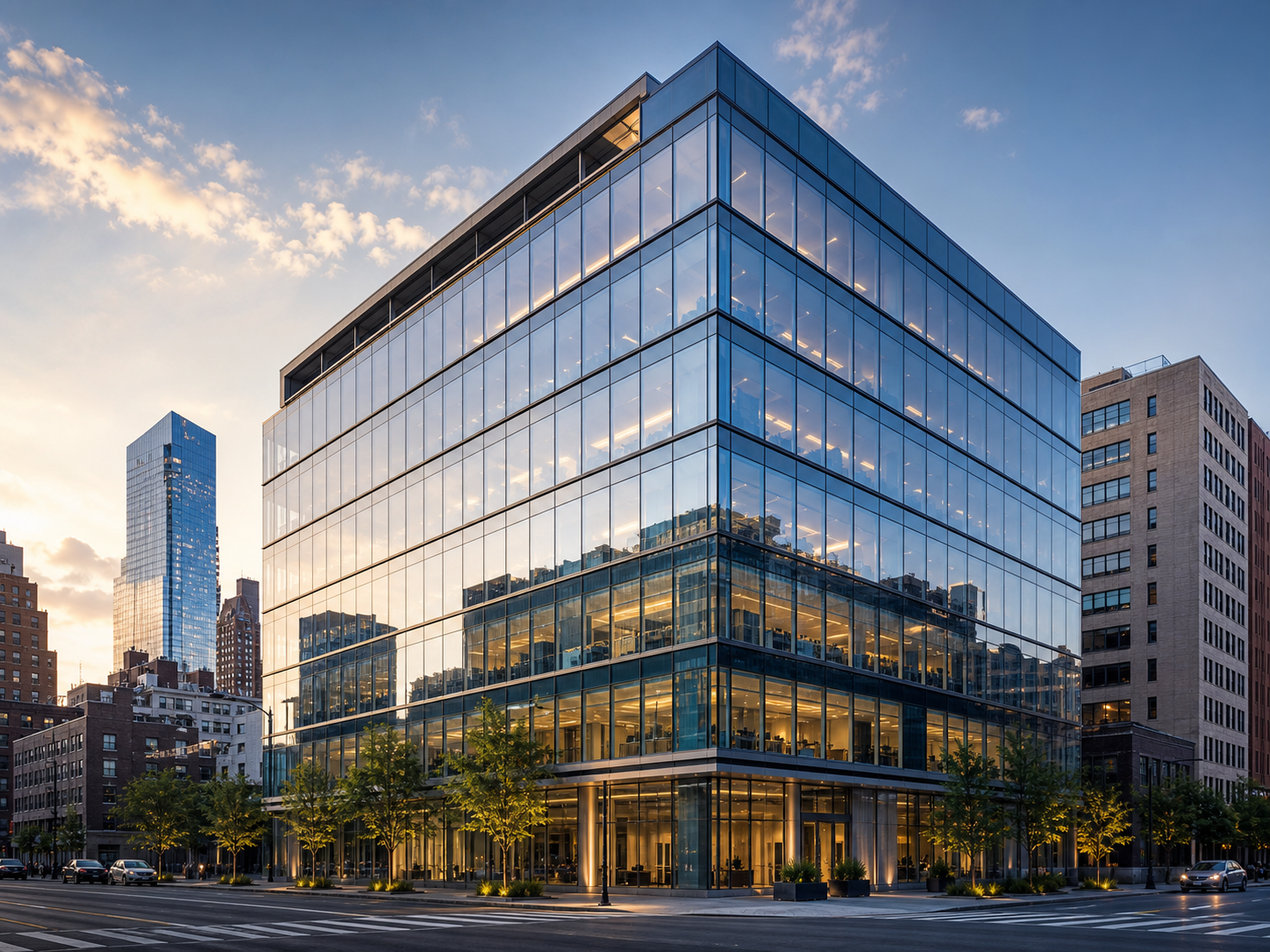 Modern glass commercial building